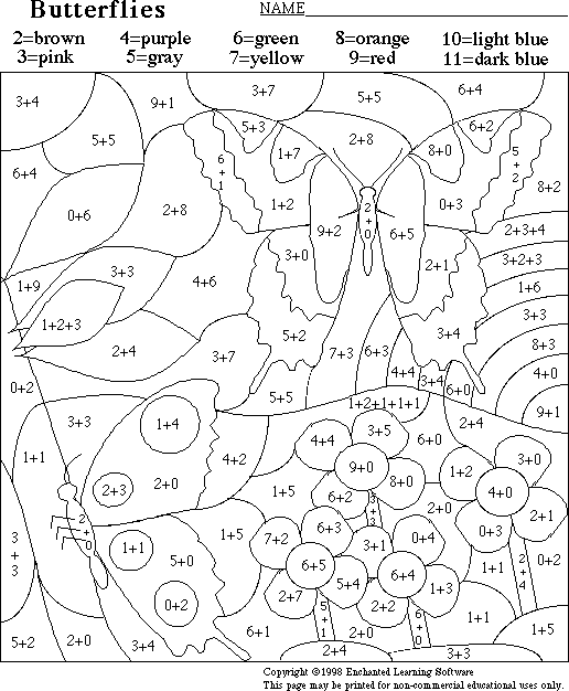 Search result: 'Butterfly Math Activity Printout'