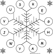 Search result: 'Snowflake Bingo: Using Letters of the Alphabet Card #17'