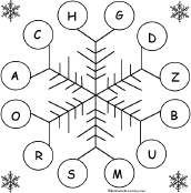 Search result: 'Snowflake Bingo: Using Letters of the Alphabet Card #23'