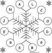 Search result: 'Snowflake Bingo: Using Letters of the Alphabet Card #1'
