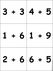 Search result: 'Flashcards: Addition Problems with Sums from 6-11 - #2'