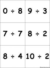 Search result: 'Flashcards: Division Problems with Quotients from 0-5 - #1'