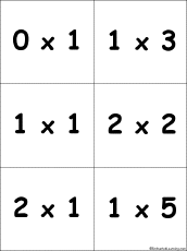 Search result: 'Flashcards: Multiplication Problems with Products from 0-5 - #1'