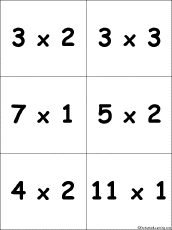 Search result: 'Flashcards: Multiplication Problems with Products from 6-11 - #2'