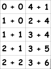 Search result: 'Flashcards: Addition Problems with One-Digit Sums - #1'