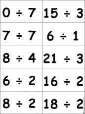 Search result: 'Flashcards: Division Problems with One-Digit Quotients - #2'