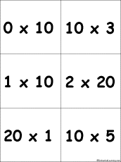 Search result: 'Flashcards: Multiplication Problems with Products that are multiples of 10 from 0-50 - #1'