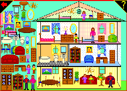 A picture of the Dollhouse design screen in BUSY LITTLE BRAINS.