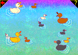 A picture of the Duck Color-Matching game screen in BUSY LITTLE BRAINS.