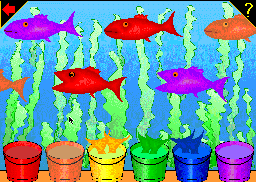 A picture of the Fishing game screen in BUSY LITTLE BRAINS.