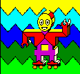 A picture of the Robot coloring screen in BUSY LITTLE BRAINS.