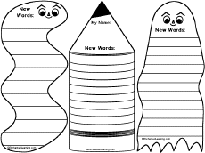 Search result: 'New Words Bookmarks Printout: Graphic Organizers'