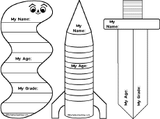 Search result: 'Bookworm, Rocket, Sword Simple Bookmarks Printout: Graphic Organizers'