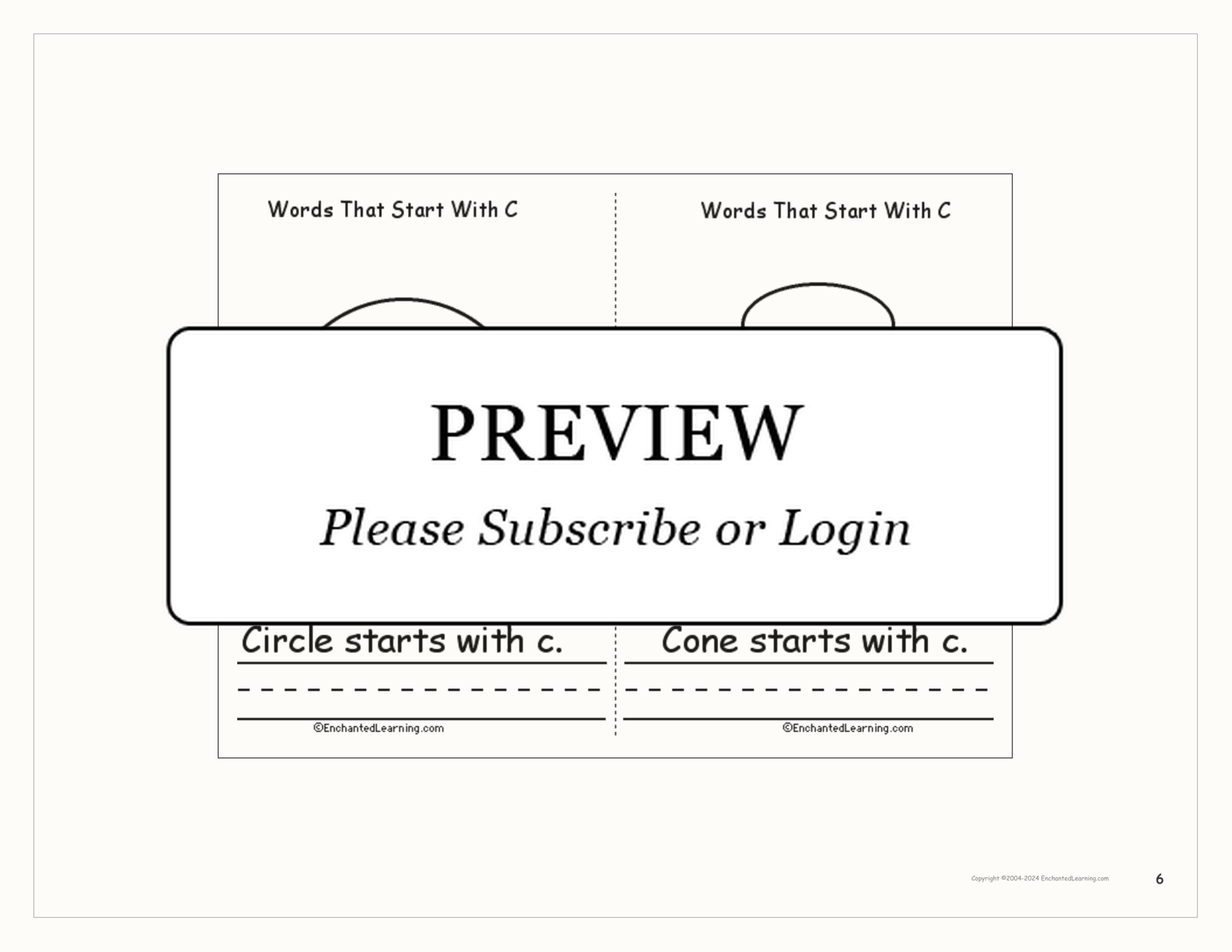 Words That Start With C: A Printable Book interactive printout page 6