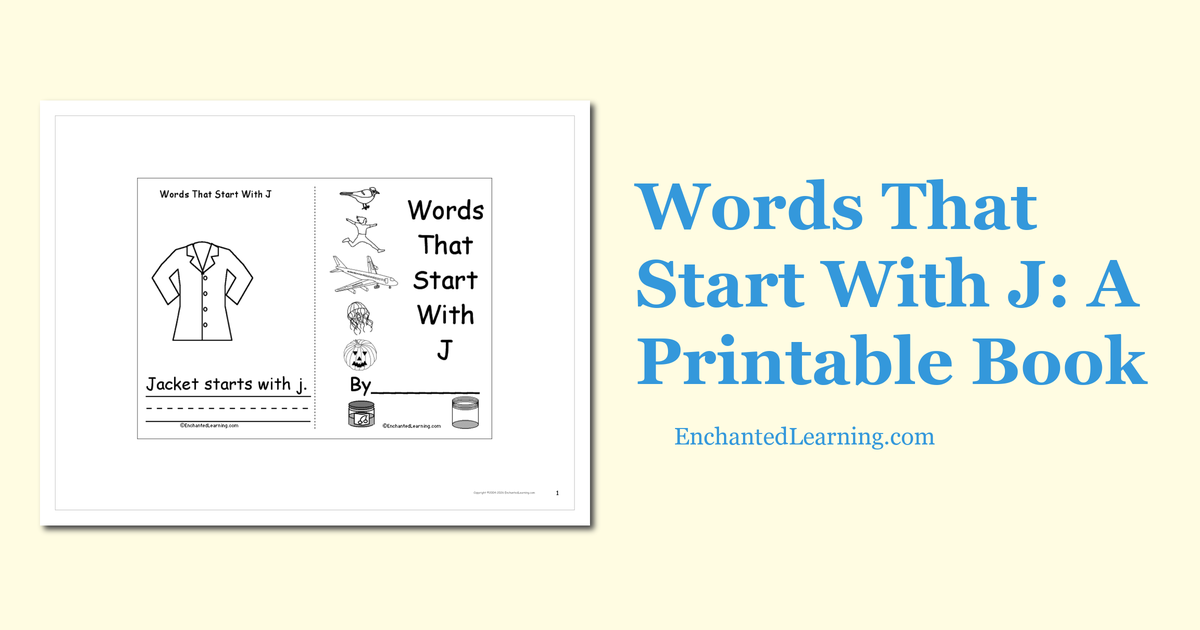Words That Start With J: A Printable Book - Enchanted Learning