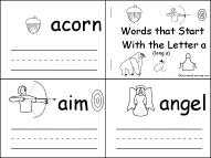 Search result: 'Words that Start With the Letter A Book (long a), A Printable Book'