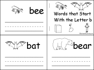 Search result: 'Words that Start With the Letter B Early Reader Book: Page 1'