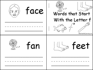 Search result: 'Words that Start With the Letter F Book, A Printable Book'
