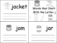 Search result: 'Words that Start With the Letter J Book, A Printable Book'