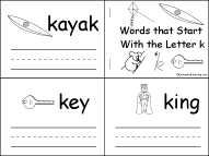 Search result: 'Words that Start With the Letter K Early Reader Book: Page 1'