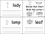 Search result: 'Words that Start With the Letter L Book, A Printable Book'