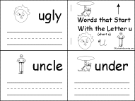 Search result: 'Words that Start With the Letter U (short u) Book, A Printable Book'