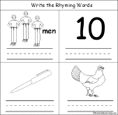 Search result: 'Rhyming Words Early Reader Book: Men,Ten, Pen, Hen Page'