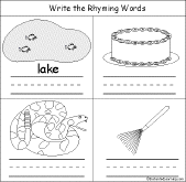 Search result: 'P Words Early Reader Book: Lake, Cake, Snake, Rake Page'