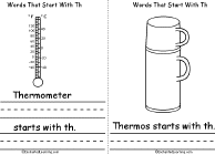 Search result: 'Words That Start With Th Book, A Printable Book: Thermometer, Thermos'