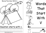 Search result: 'Words That Start With V Book, A Printable Book: Cover, Vacation'