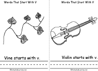 Search result: 'Words That Start With V Book, A Printable Book: Vine, Violin'