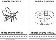Search result: 'Words That Start With W Book, A Printable Book: Wasp, Watch'