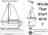 Search result: 'Words That Start With Y Book, A Printable Book: Cover, Yacht'