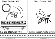 Search result: 'Words That Start With Y Book, A Printable Book: Yellow, Yellow jacket'