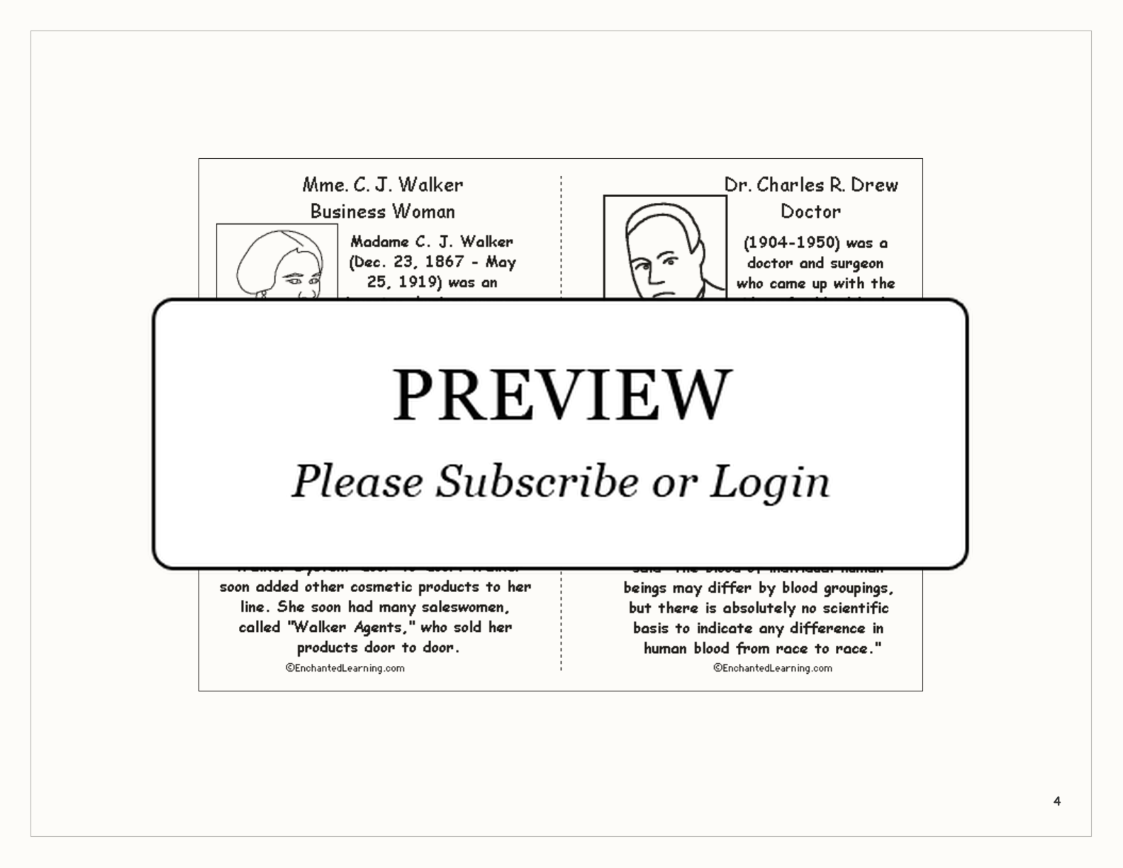 African Americans Printable Book (for fluent readers) interactive printout page 4