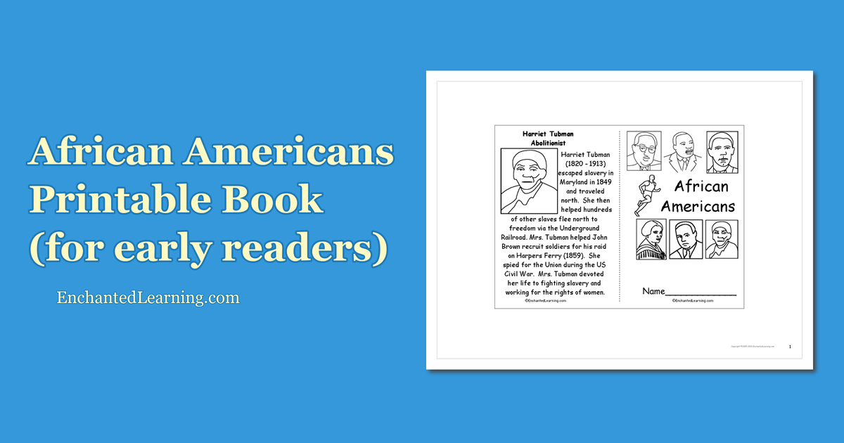 African Americans Printable Book (for early readers)