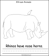 Search result: 'African Animals, A Printable Book: Rhino Page'