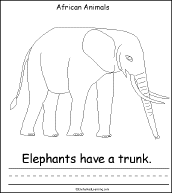 Search result: 'African Animals, A Printable Book: Elephant Page'