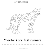 Search result: 'African Animals, A Printable Book: Cheetah Page'