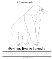 Search result: 'African Animals, A Printable Book: Gorilla Page'
