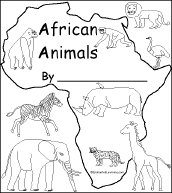 African Animals Coloring/Info Pages 