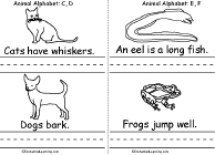 Search result: 'Animal Alphabet Book, A Printable Book: Cat, Dog, Eel, Frog'