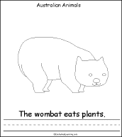 Search result: 'Australian Animals, A Printable Book: Wombat Page'