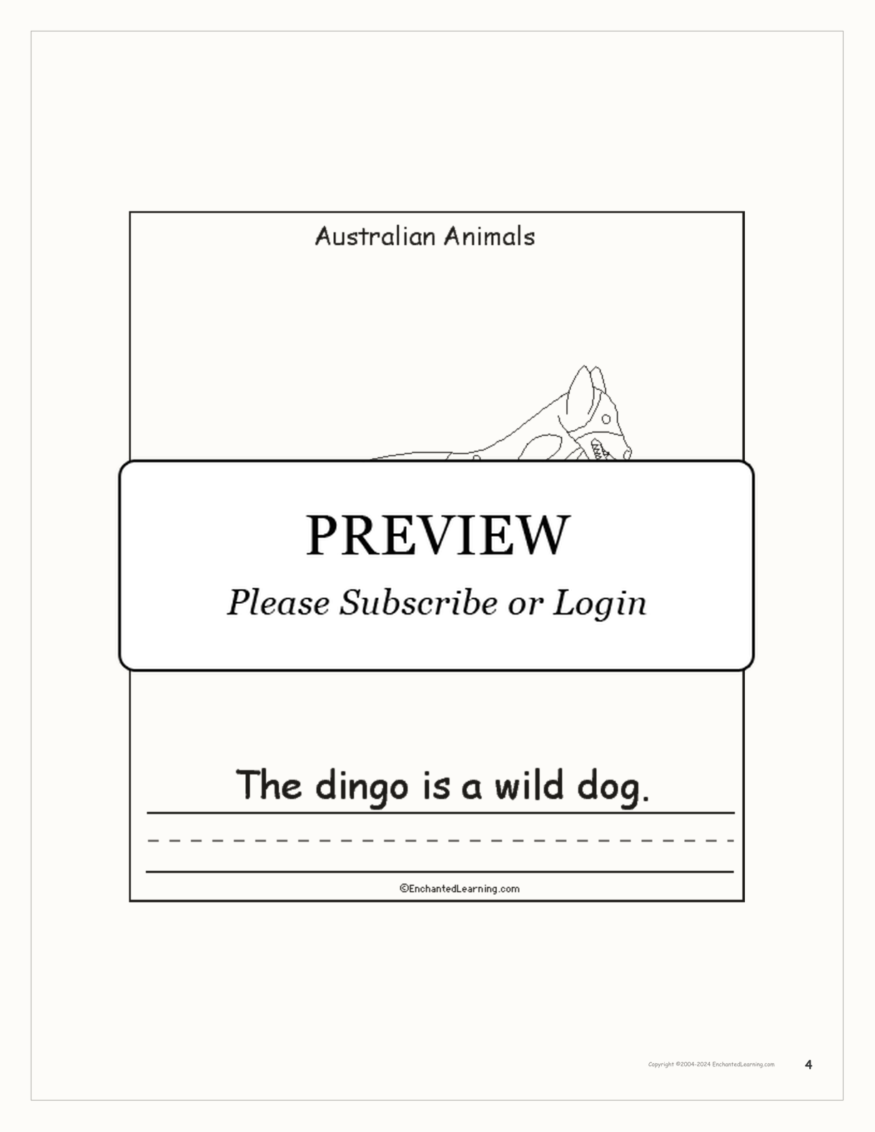 Australian Animals: Printable Book interactive printout page 4