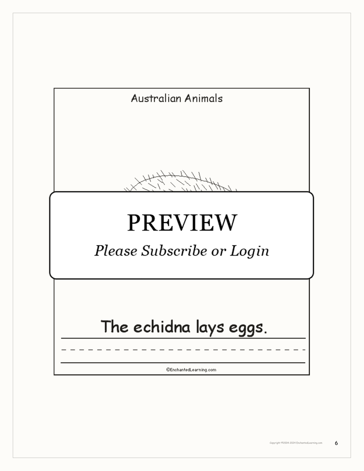 Australian Animals: Printable Book interactive printout page 6