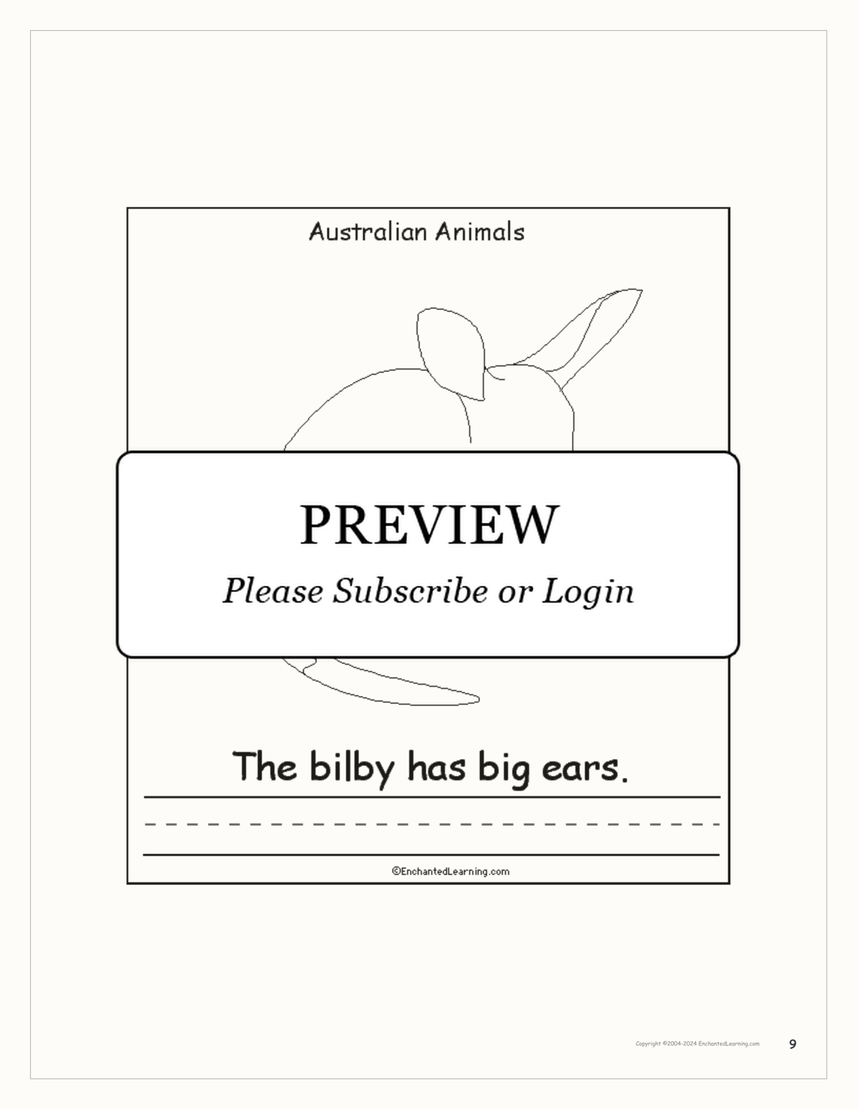 Australian Animals: Printable Book interactive printout page 9