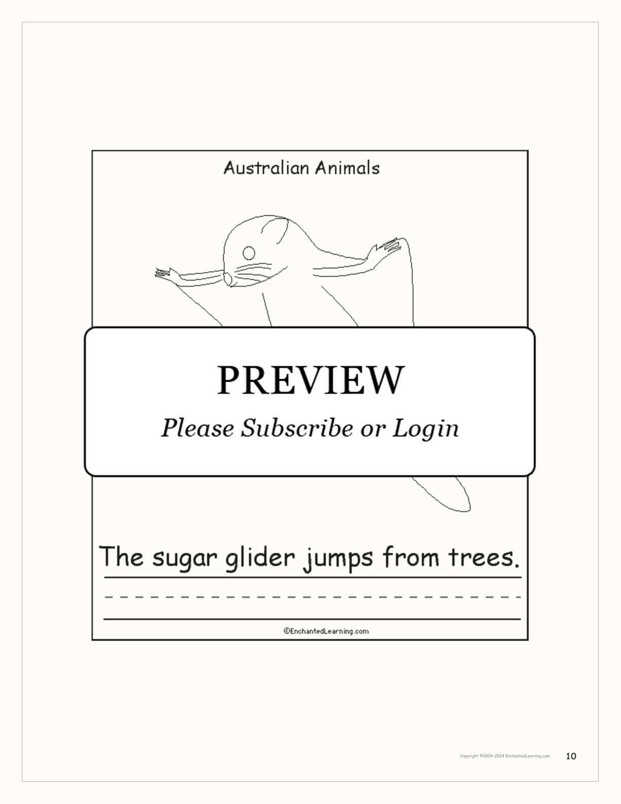 Australian Animals: Printable Book interactive printout page 10