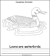 Search result: 'Canadian Animals, A Printable Book: Loon Page'