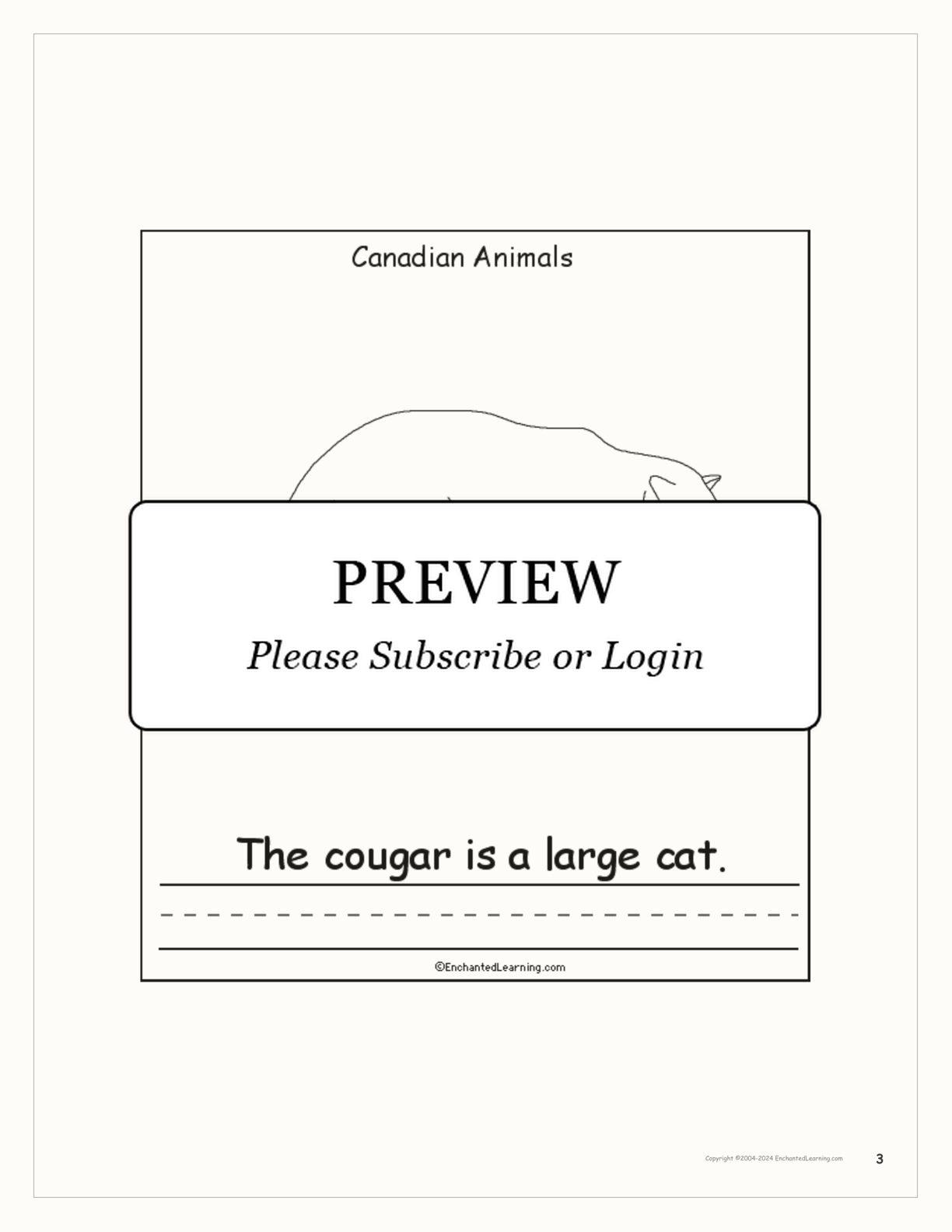 Canadian Animals: Printable Book interactive printout page 3
