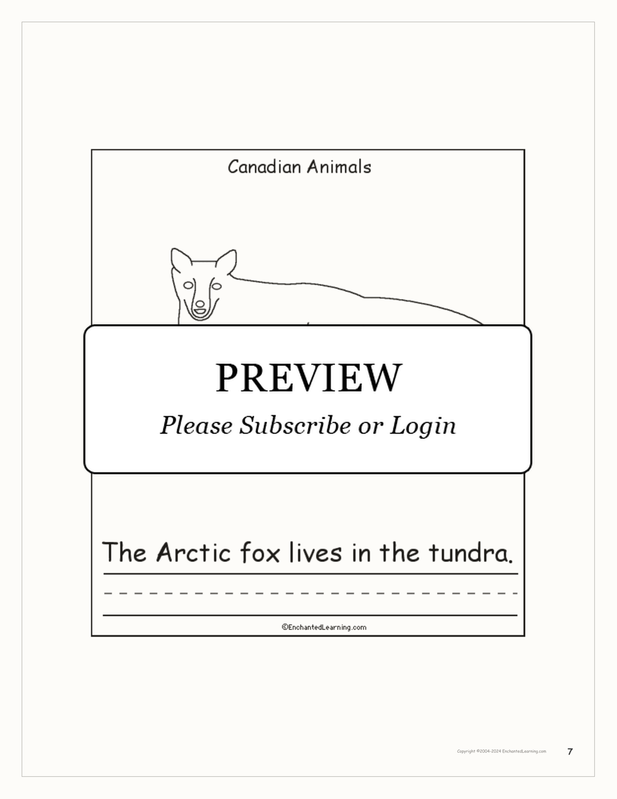 Canadian Animals: Printable Book interactive printout page 7